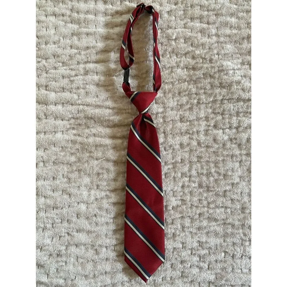 The Children's Place Boys Red Striped Adjustable Clip-On Tie